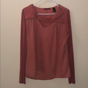 Burnt orange long sleeve buckle shirt